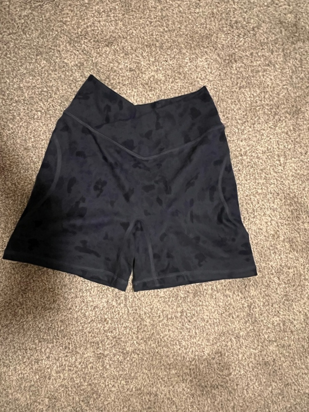 Alphalete High-Rise Black Tonal Camo Bike Shorts - Picture 2 of 4